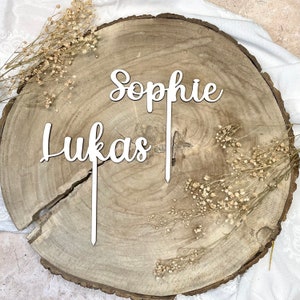 Cake Topper mit Name aus Holz | Tortentopper | Tortenstecker | Deko | Geburtstag | Kuchenstecker | Tortenfigur | personalisiert