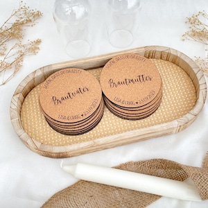 Kork Untersetzer | Hochzeit Namen + Datum | | Tassenuntersetzer | Geschenk | Platzkarte | Gastgeschenk | Glasuntersetzer personalisiert