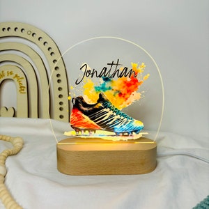 Nachtlampe personalisiert aus Acryl mit Motiv Fußballschuh