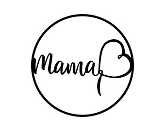 Holz 3D-Schriftzug "Kranz Mama mit Herz" Wandkranz Holzring Hoop