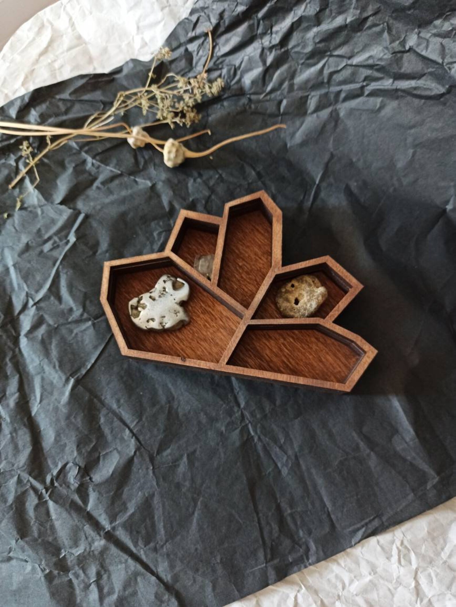 Crystal Display Tray. Wooden Tray Crystal Storage. Crystal Etsy