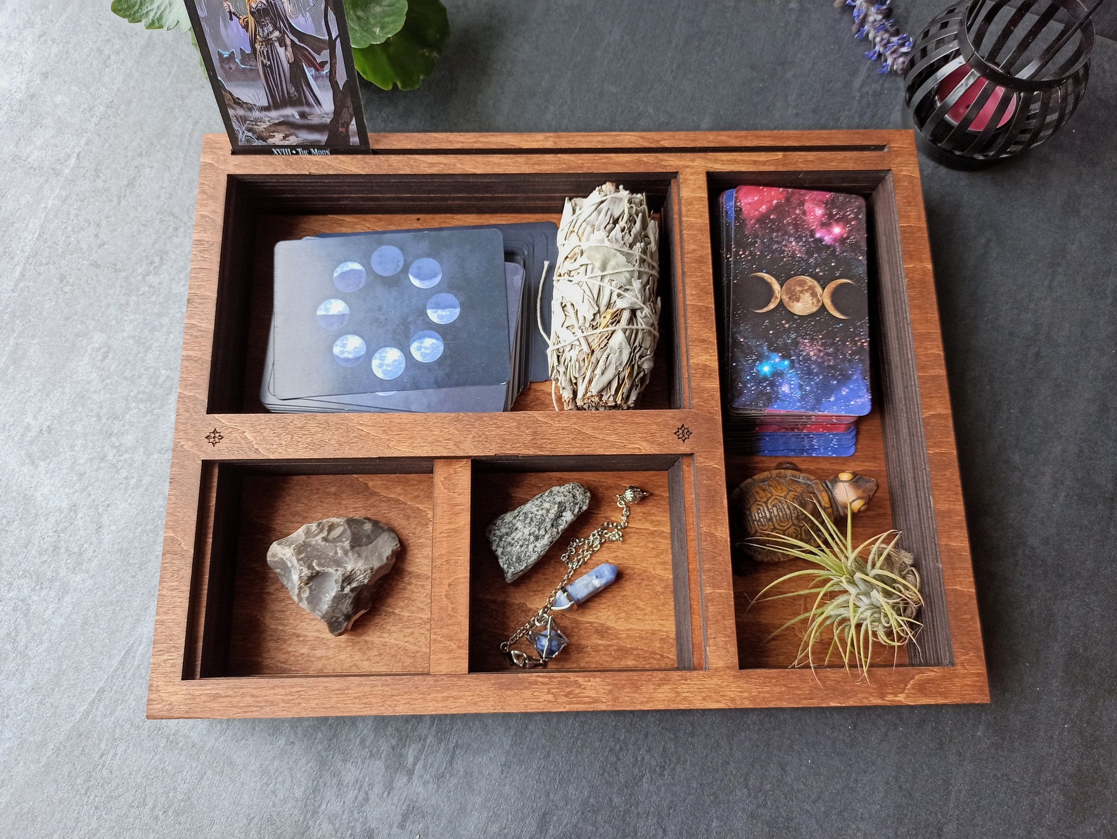 Large altar box wiccan supplies storage. Crystals / tarot / Etsy