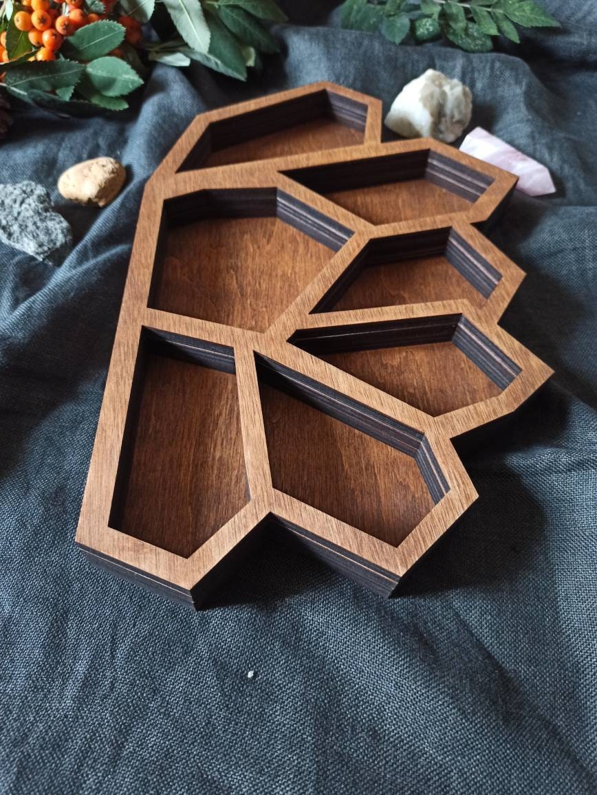 Crystal cluster tray. Wood crystal display tray Etsy