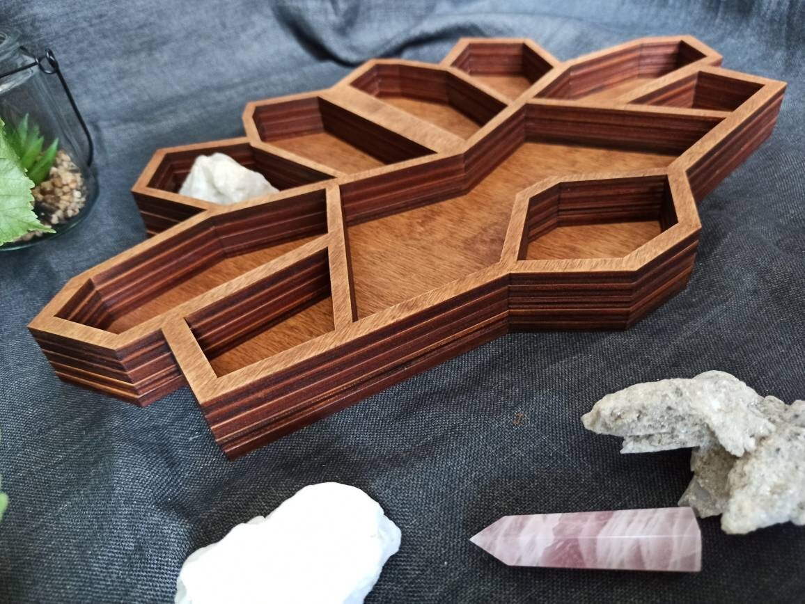 Large crystal display tray. Altar tray crystal storage Etsy