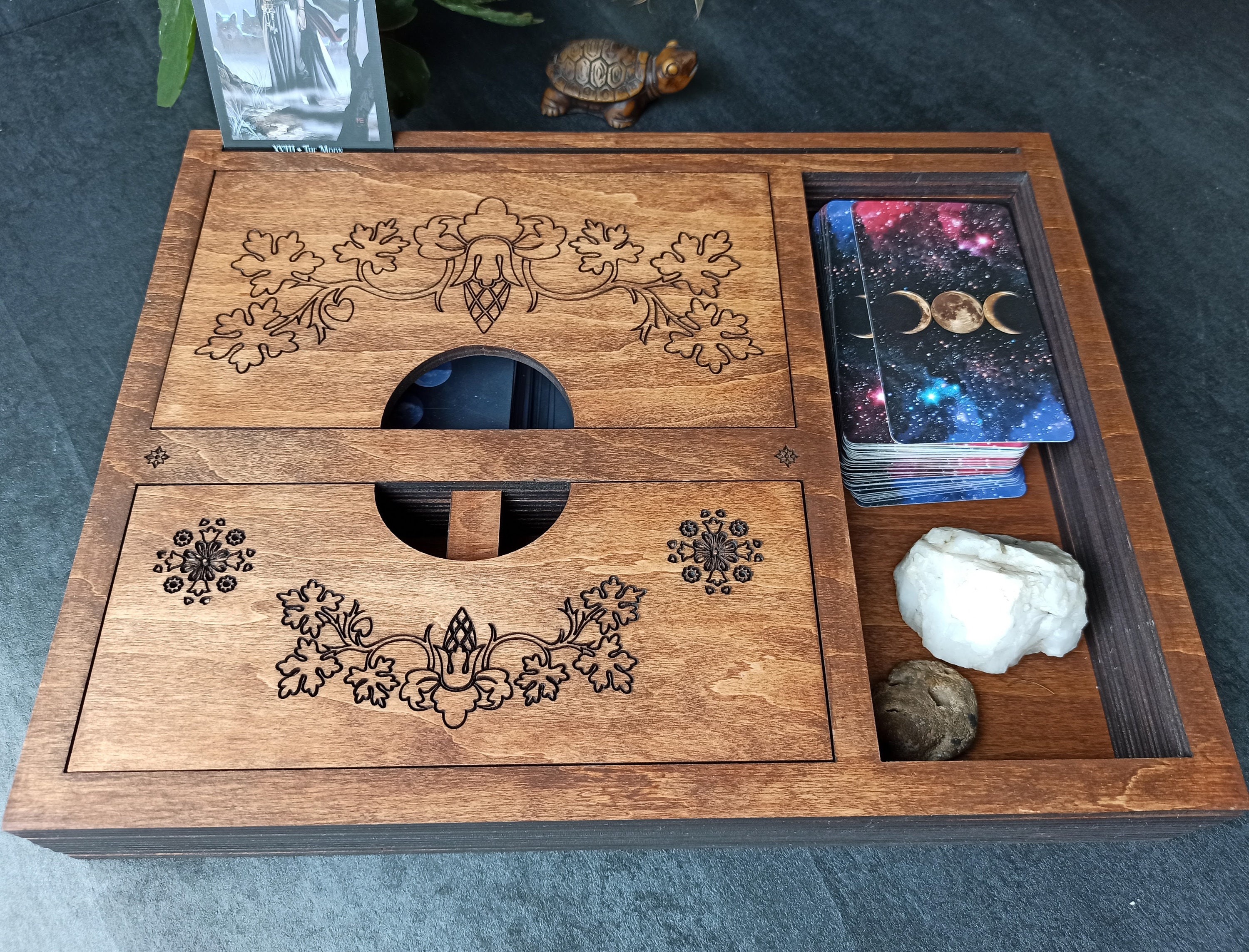 Large altar box wiccan supplies storage. Crystals / tarot / Etsy