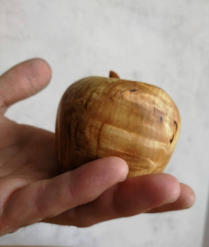 Hand Carved Wooden Apple From Birch Burl. Decorative Apple Etsy