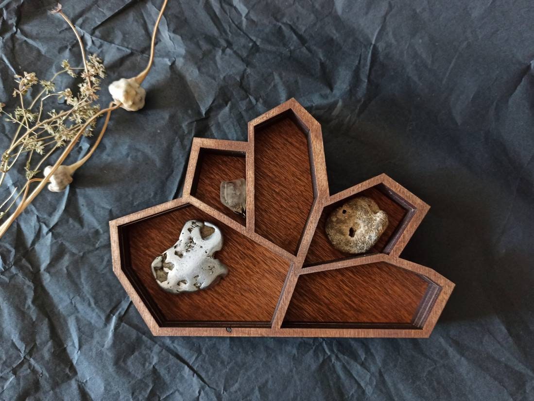 Crystal Display Tray. Wooden Tray Crystal Storage. Crystal Etsy