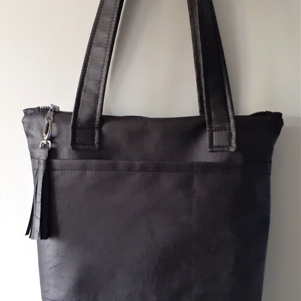 Gorgeous Handmade Soft Distressed Vegan Leather Black Or Brown Shoulder Bag Handbag With Strong Vegan Leather Handles/Straps New