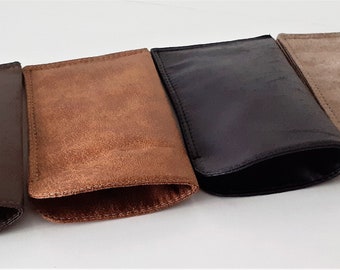 Handmade Soft Vegan Leather Glasses Sunglasses Spectacles Case Pouch Large Or Small New