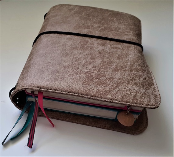 Hardcover A5 Leather Journal Notebook for Women Men, Front Pocket