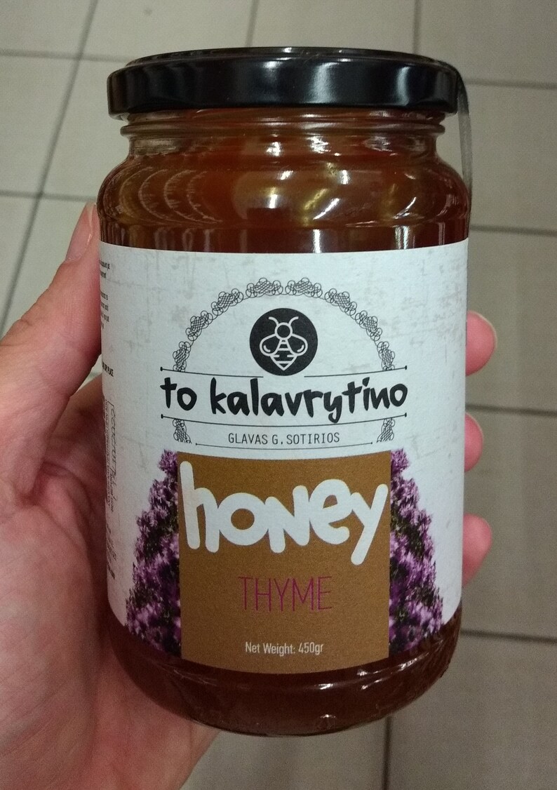 THYME Greek Honey 450gr SUPERFOOD Etsy