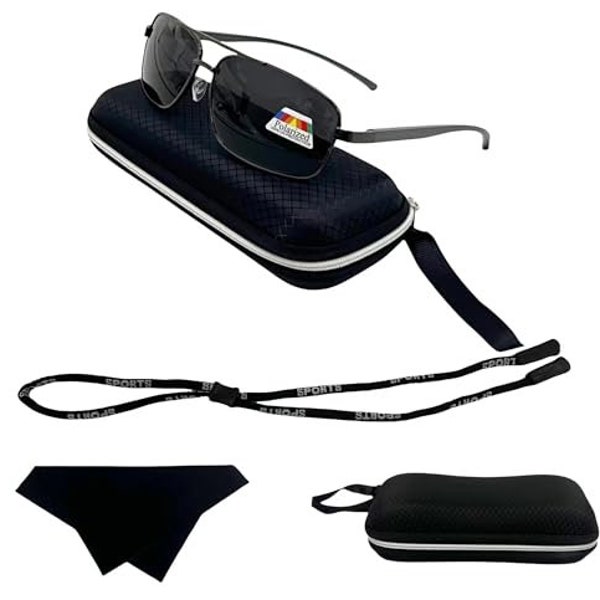 Polarized & Bifocal Sunglasses Reading Glasses Sun Reader for Men Women Rectangle Driving Outdoor Fishing UV 100% Block Lightweight TR90