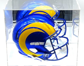 LED Lighted Football Helmet Acrylic Display Storage Box Show Case Full Size Unique Collectible Shoes Showcase UV Protection 15x12x12 Inch