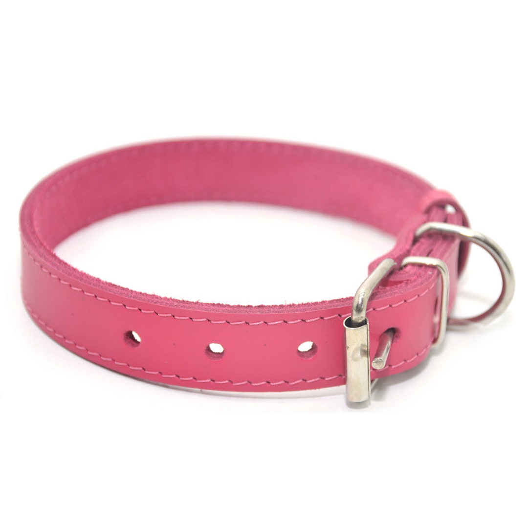 Collar for Dogs Leather Spring Pink, Leather Dog Collar, Custom Collars