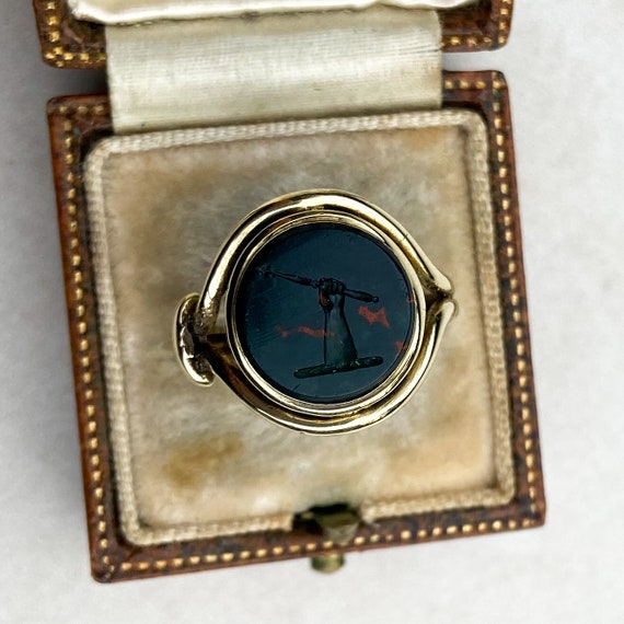 Bloodstone and 15ct Gold Signet Ring