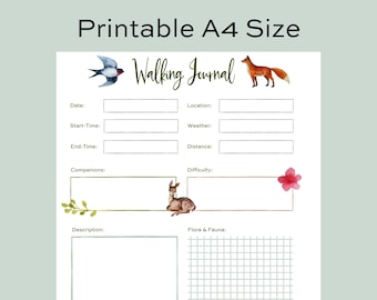 Walking Journal, Hiking Journal, Adventure Journal, Walking Tracker
