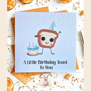 Carte d'anniversaire au crochet : calembour drôle, souvenir fait main