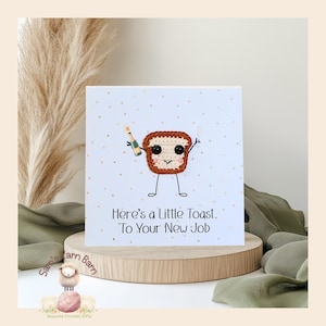 Crochet Toast New Job Card: Handmade Congratulations Card