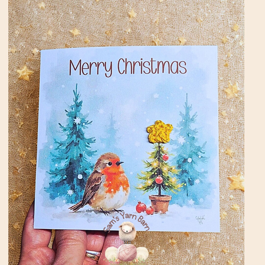 Whimsy Robin Handmade Whimsical Robin Christmas Card – Watercolour Robin Beside ...
