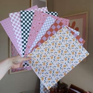 Paper Bundle 1 - 7 sheets A4 A5 scrapbook paper | Paper Wildflowers