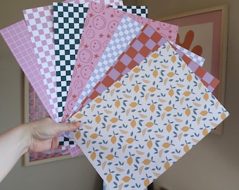 Paper Bundle 1 - 7 sheets A4 A5 scrapbook paper | Paper Wildflowers