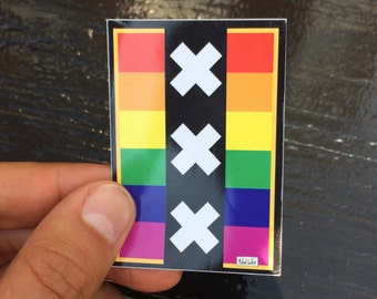 Amsterdam Flag Sticker Pack - "Gay Flag" Design by Michael Carlton