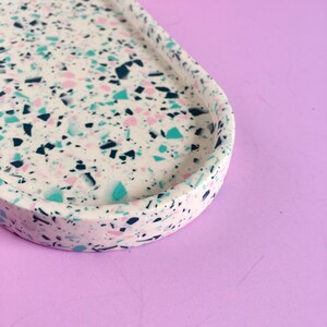 Terrazzo Tray Oval Tray Handmade Tray Trinket Tray Decorative Tray Tray Decor Terrazzo Decor Kitchen Decor Picnic