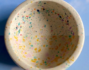 SALE Terrazzo bowls - rainbow dish - Jesmonite - Trinket bowl - Colourful Home - Terrazzo - Unique Homeware