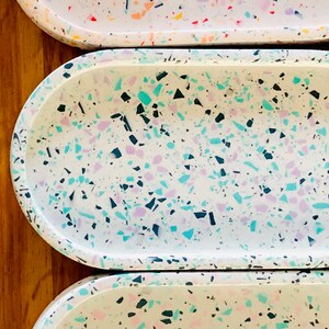 Terrazzo Tray Oval Tray Handmade Tray Trinket Tray Decorative Tray Tray Decor Terrazzo Decor Kitchen Decor Mermaid