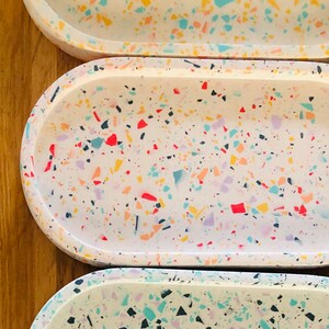 Terrazzo Tray Oval Tray Handmade Tray Trinket Tray Decorative Tray Tray Decor Terrazzo Decor Kitchen Decor Rainbow