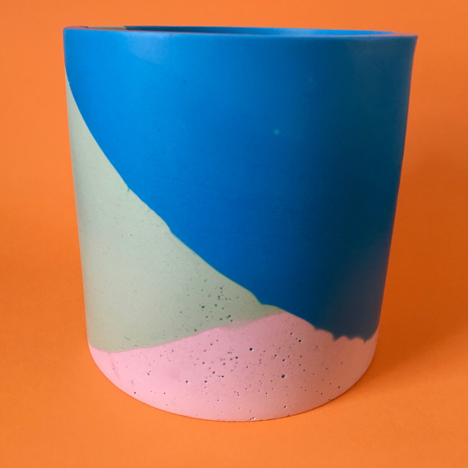 Poured Pots Jesmonite Planter Rainbow Plant pot Handmade Etsy