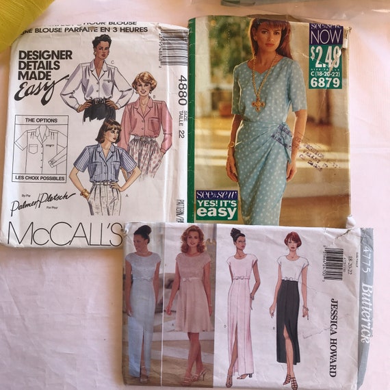 Mccalls 4880 See and Sew Butterick 6879 Butterick 4775 Vintage