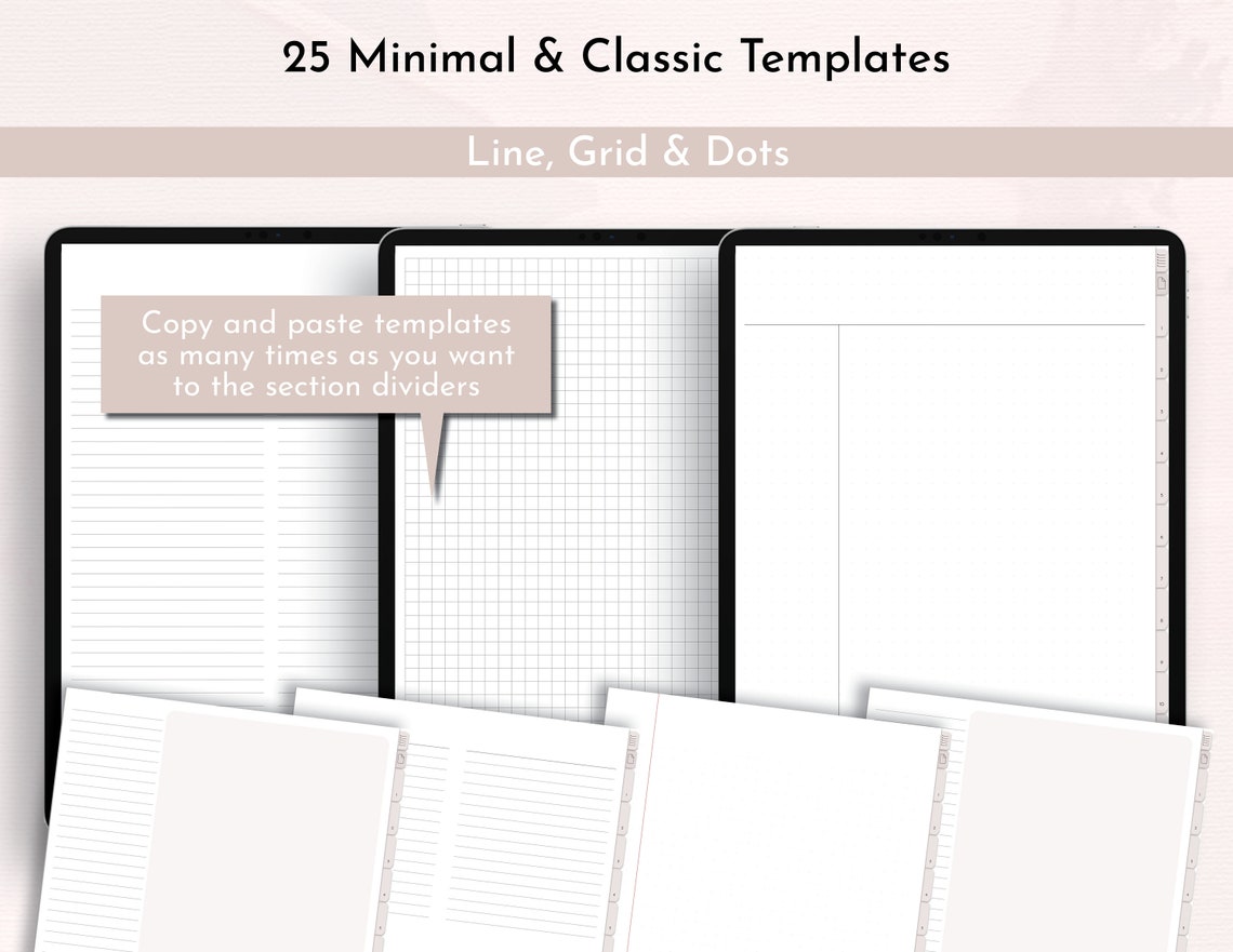 Digital Notebook for Goodnotes, Notability, Hyperlinked Tabs, Digital ...