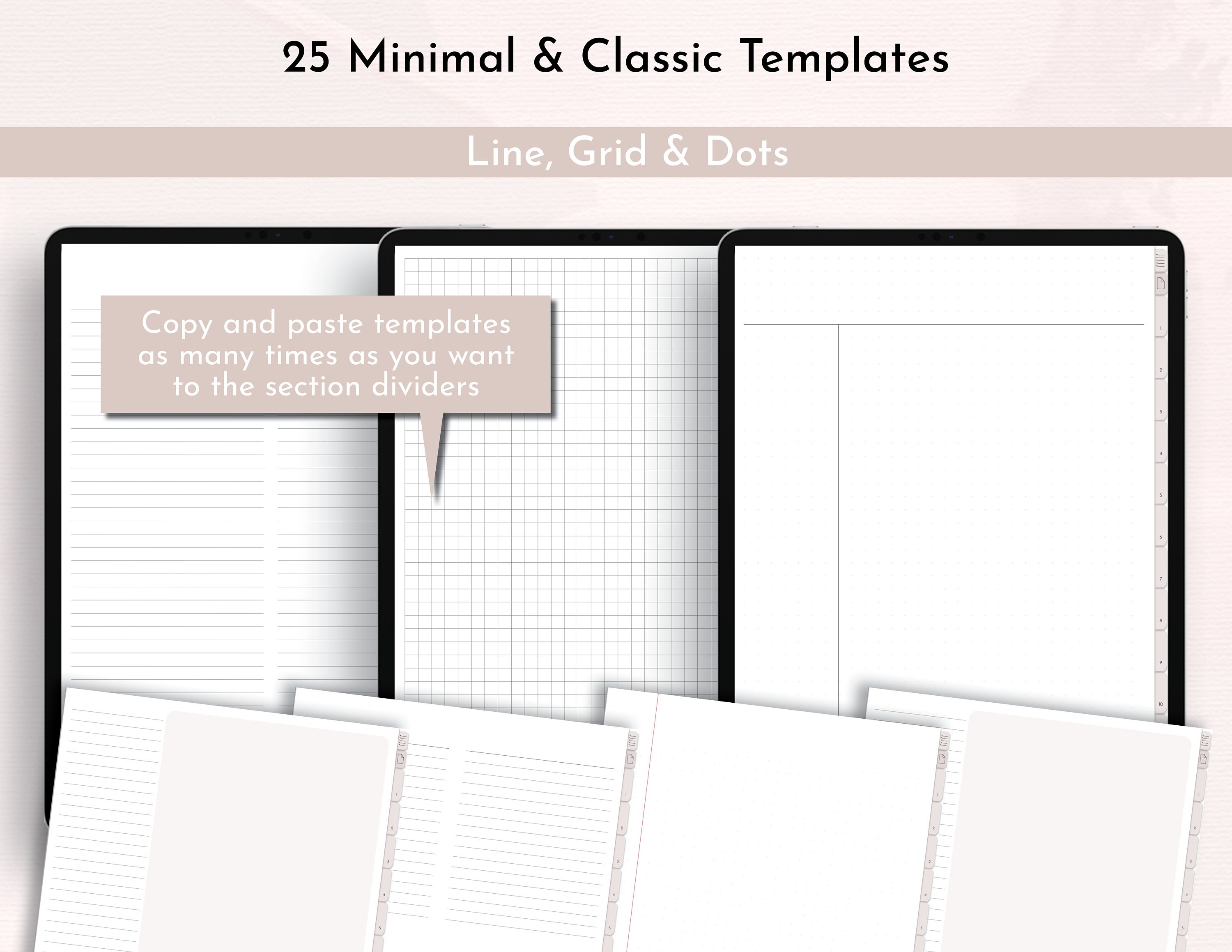 Digital Notebook for Goodnotes, Notability, Hyperlinked Tabs, Digital ...