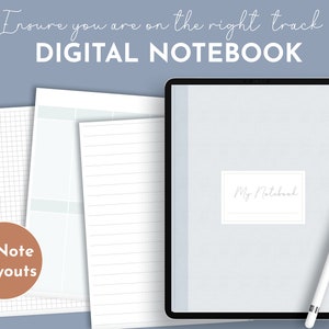 Digital Notebook for GoodNotes, Hyperlinked Tabs, Digital Notes Template for iPad Notetaking, Ipad Notebook, Blue Color