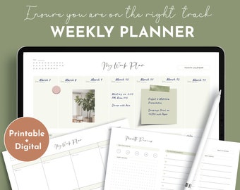 Undated Weekly Digital Planner, Goodnotes Planner, Notability Planner, Weekly Planner Agenda, Collanotes Planner