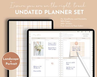 Undated Digital Planner Binder, Goodnotes Planner, Notability Planner, Yellow Color Planner, Hyperlinked Planner, Monthly Planner