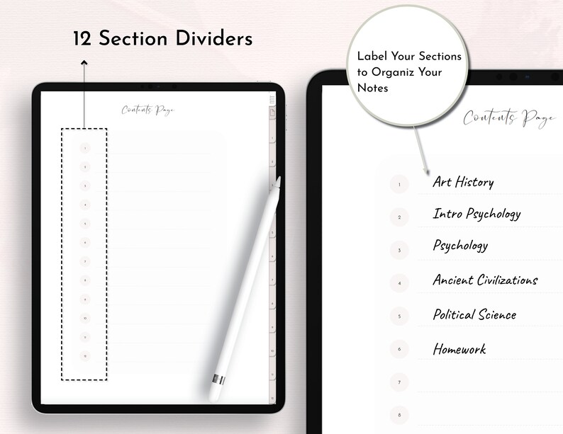 Digital Notebook for Goodnotes, Notability, Hyperlinked Tabs, Digital ...