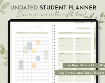 Undated Student Goodnotes planner, Any Year Notability Digital Planner, Academic Ipad planner, Education Planner, Collanote Planner