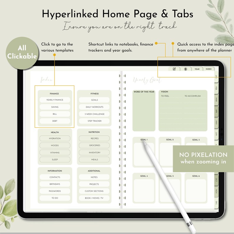 2023 2024 Digital Goodnotes Planner Notability Planner Ipad Etsy