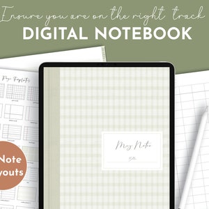 Digital Notebook for GoodNotes, Notability, Hyperlinked Tabs, Digital Notes Template for iPad Notetaking, Ipad Notebook