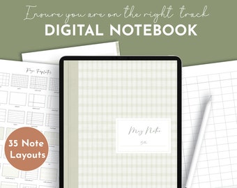 Digital Notebook for GoodNotes, Notability, Hyperlinked Tabs, Digital Notes Template for iPad Notetaking, Ipad Notebook