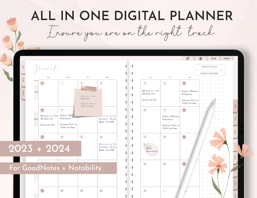 2023 2024 Digital Goodnotes Planner, Notability Planner, iPad Planner ...
