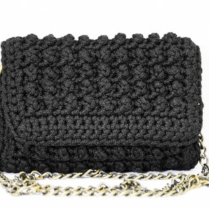 Black Bubble Bag, Crochet Bag, Woven Tote,Knitted Women's Bag, Designer Crossbody Bag, Shoulder Luxury Bag, Women Stylish Chic Handbag Purse image 7