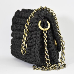 Black Bubble Bag, Crochet Bag, Woven Tote,Knitted Women's Bag, Designer Crossbody Bag, Shoulder Luxury Bag, Women Stylish Chic Handbag Purse image 8