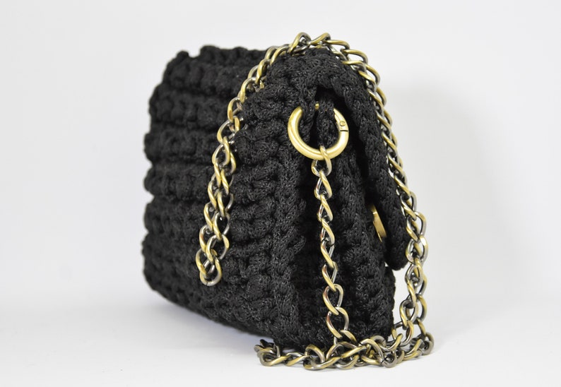 Black Bubble Bag, Crochet Bag, Woven Tote,Knitted Women's Bag, Designer Crossbody Bag, Shoulder Luxury Bag, Women Stylish Chic Handbag Purse image 8