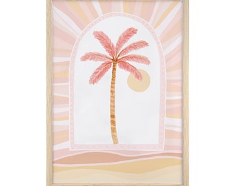 Palm Rays Print - kids prints, palm tree print, girls print