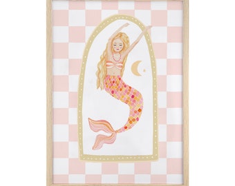 Mermaid Lacey Print - Girls prints, kids prints, ocean theme print