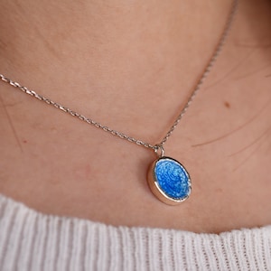 Personalized blue enamel necklace something blue for bride ocean summer jewelry anniversary gifts best friend gift bridesmaid gifts