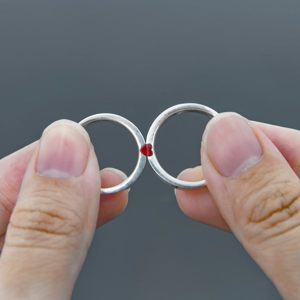 Personalisierte Herz Paar Ringe / Versprechen Ringe für Paare / Paare Versprechen Ring Set